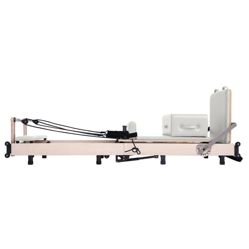 Maple Adjustable-Leg Foldable Pilates Reformer White
