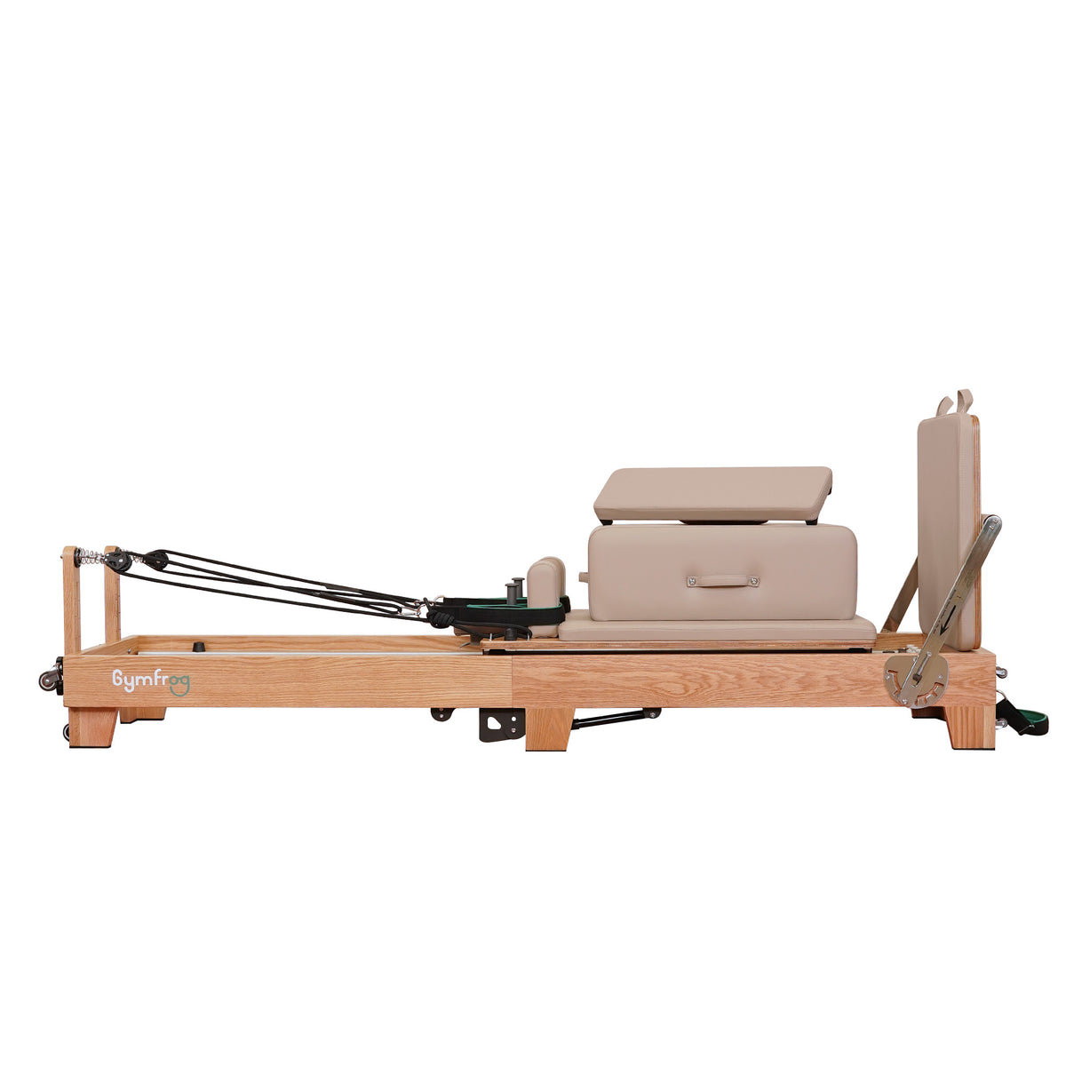Gymfrog Premium Folding Wood Pilates Reformer Latte