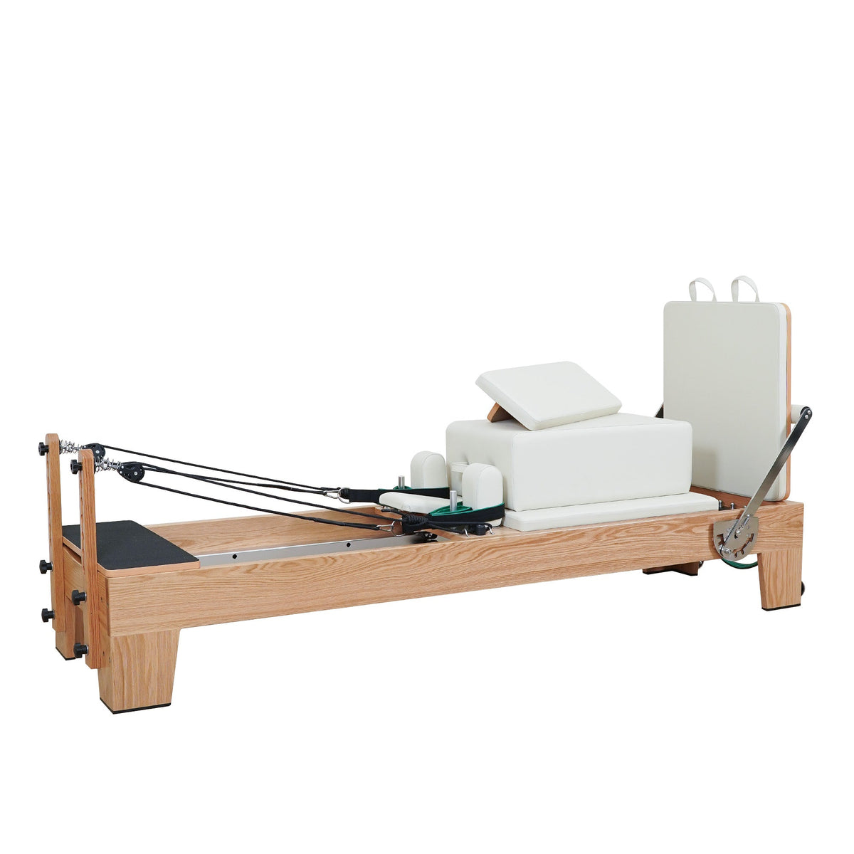 Gymfrog Premium Red Oak Pilates Reformer Beige