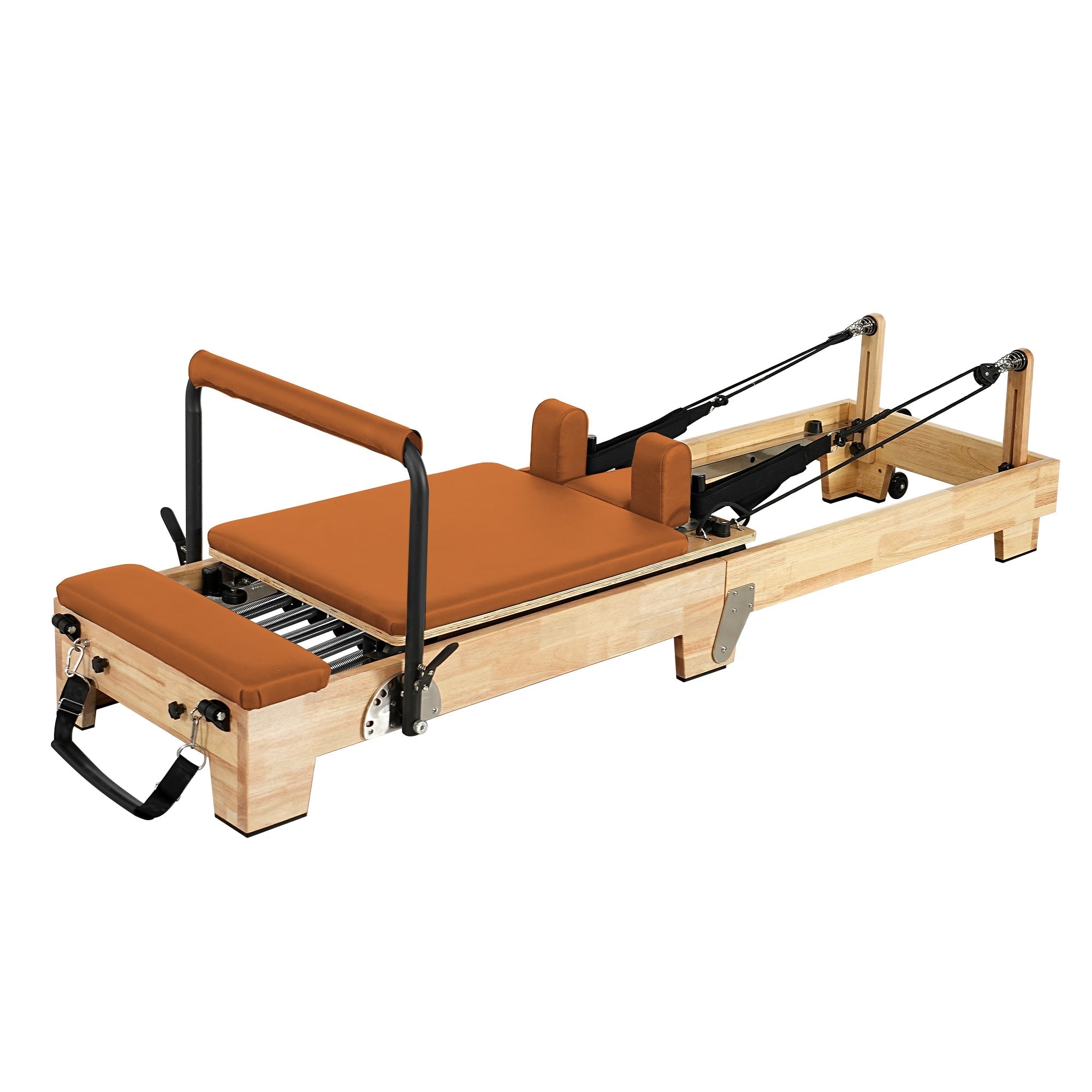 Collapsible Classic Pilates Reformer wooden legs Orange