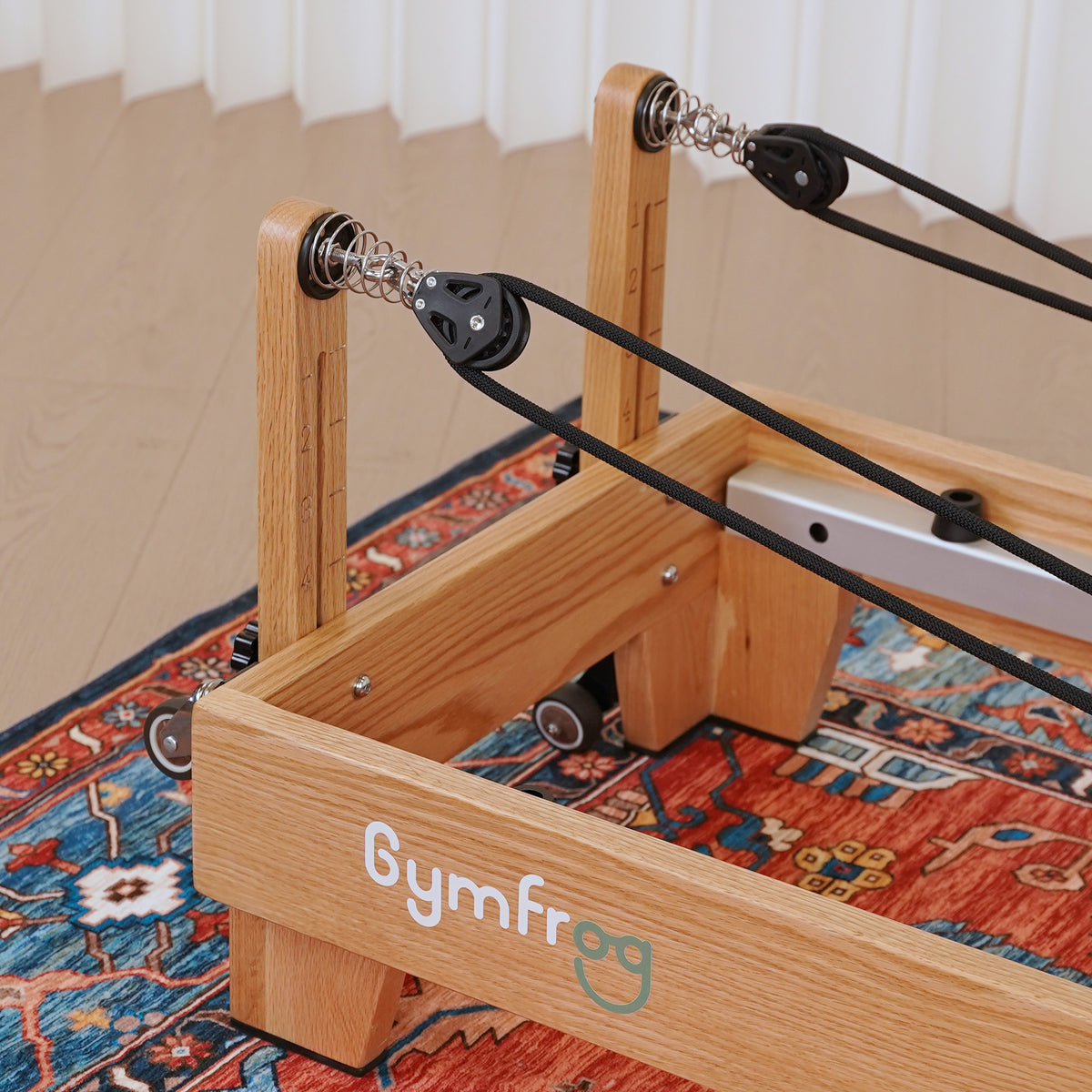 Gymfrog Premium Folding Wood Pilates Reformer Black