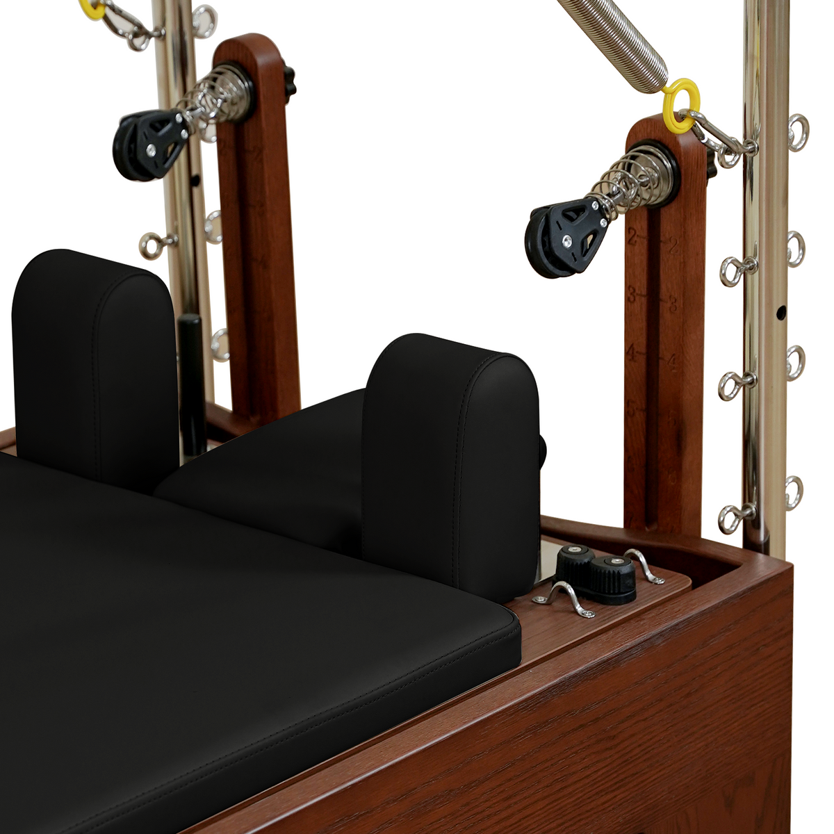 Gymfrog Classic Walnut Pilates Reformer with Tower Black