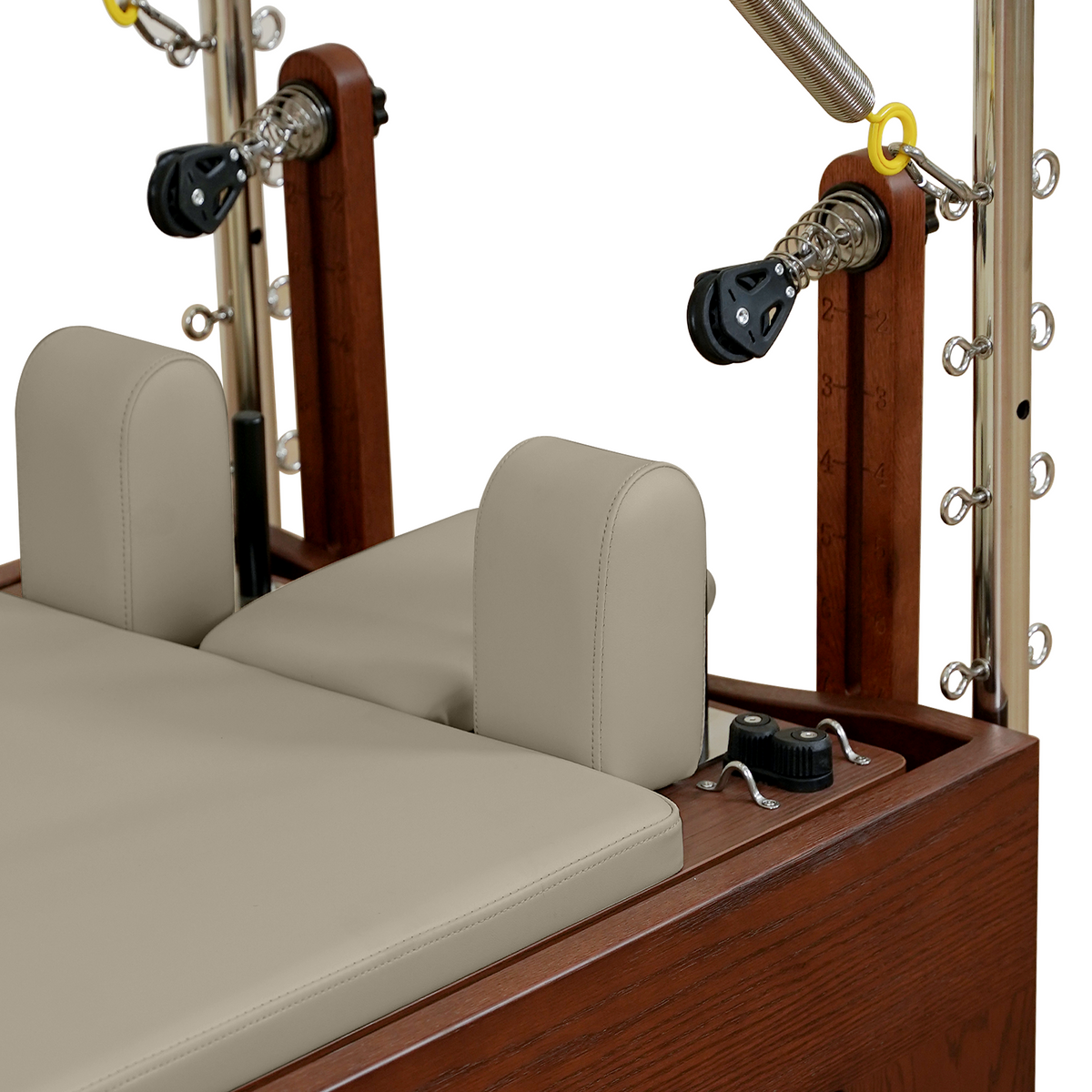 Gymfrog Classic Walnut Pilates Reformer with Tower Latte