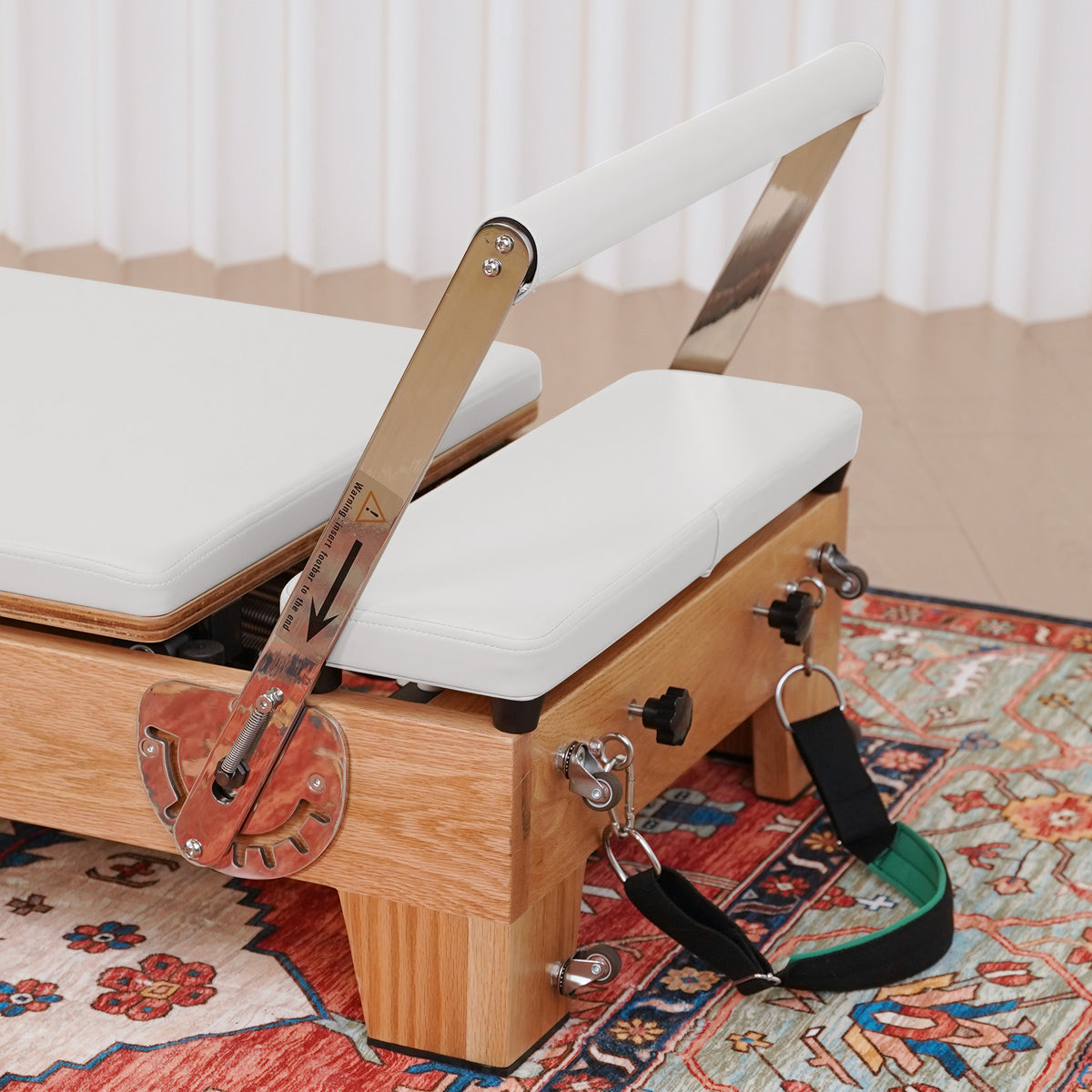 Gymfrog Premium Folding Wood Pilates Reformer Beige