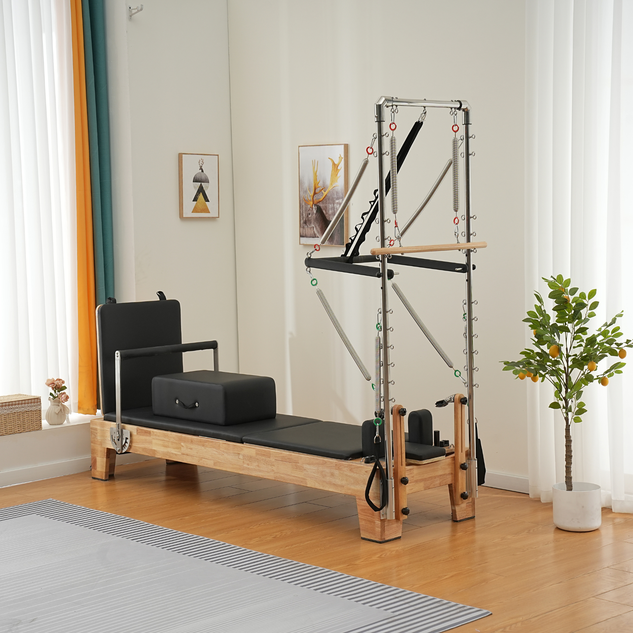 Pilates Reformer With Tower Vintage-Pilates Reformer Machine For Home