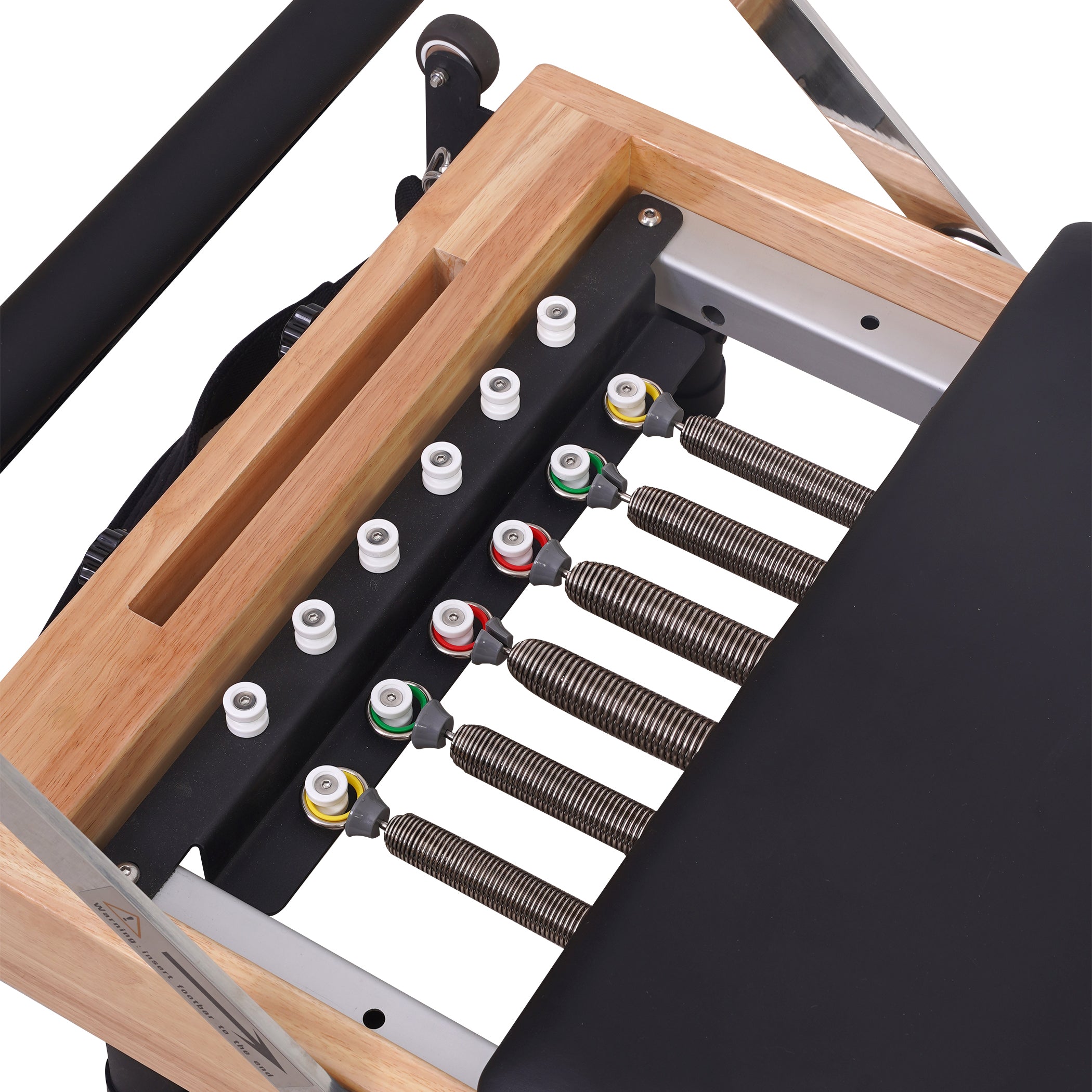 Oak Adjustable-Leg Foldable Pilates Reformer Pink