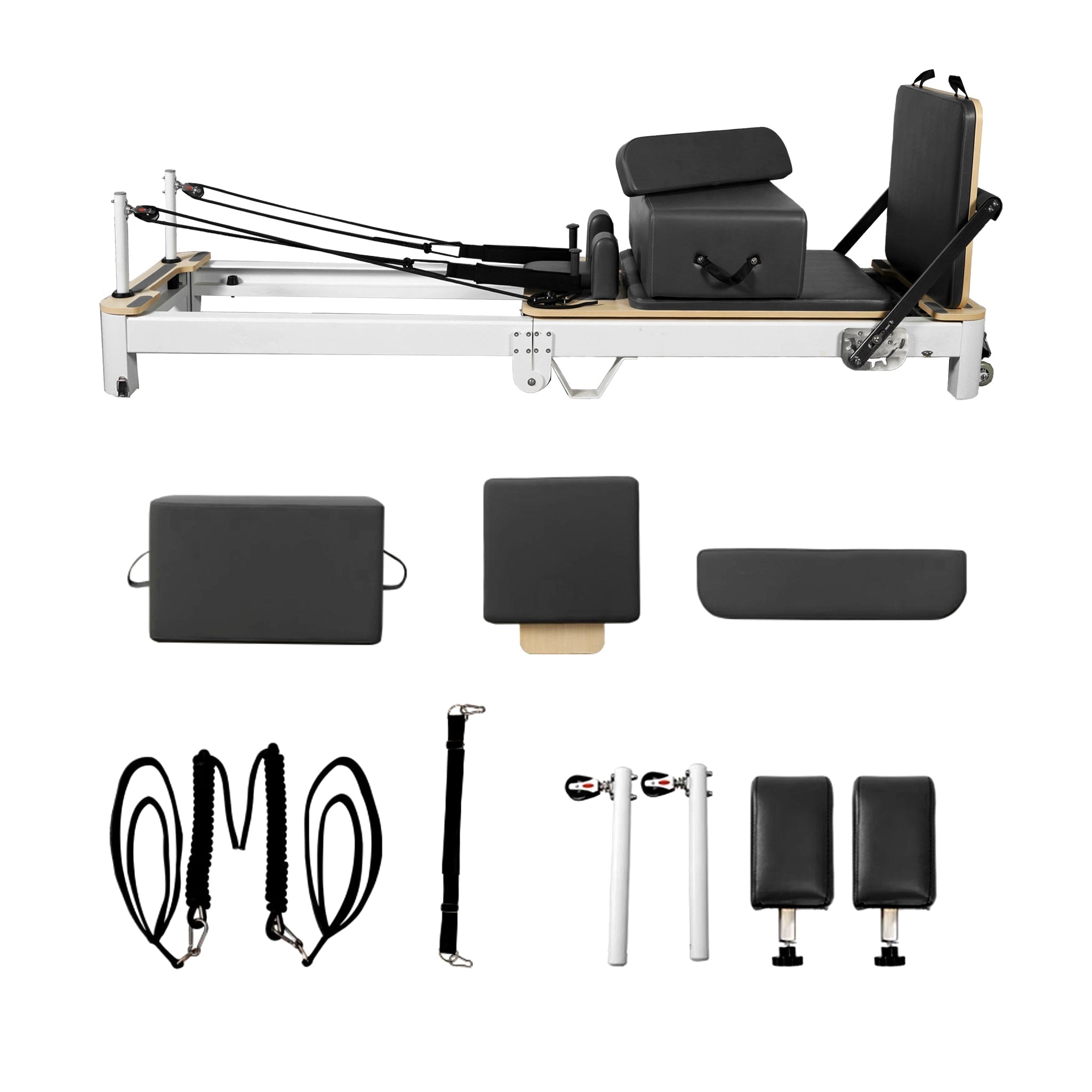 🎁 Black Friday Folding Pilates Aluminum Alloy Reformer Black