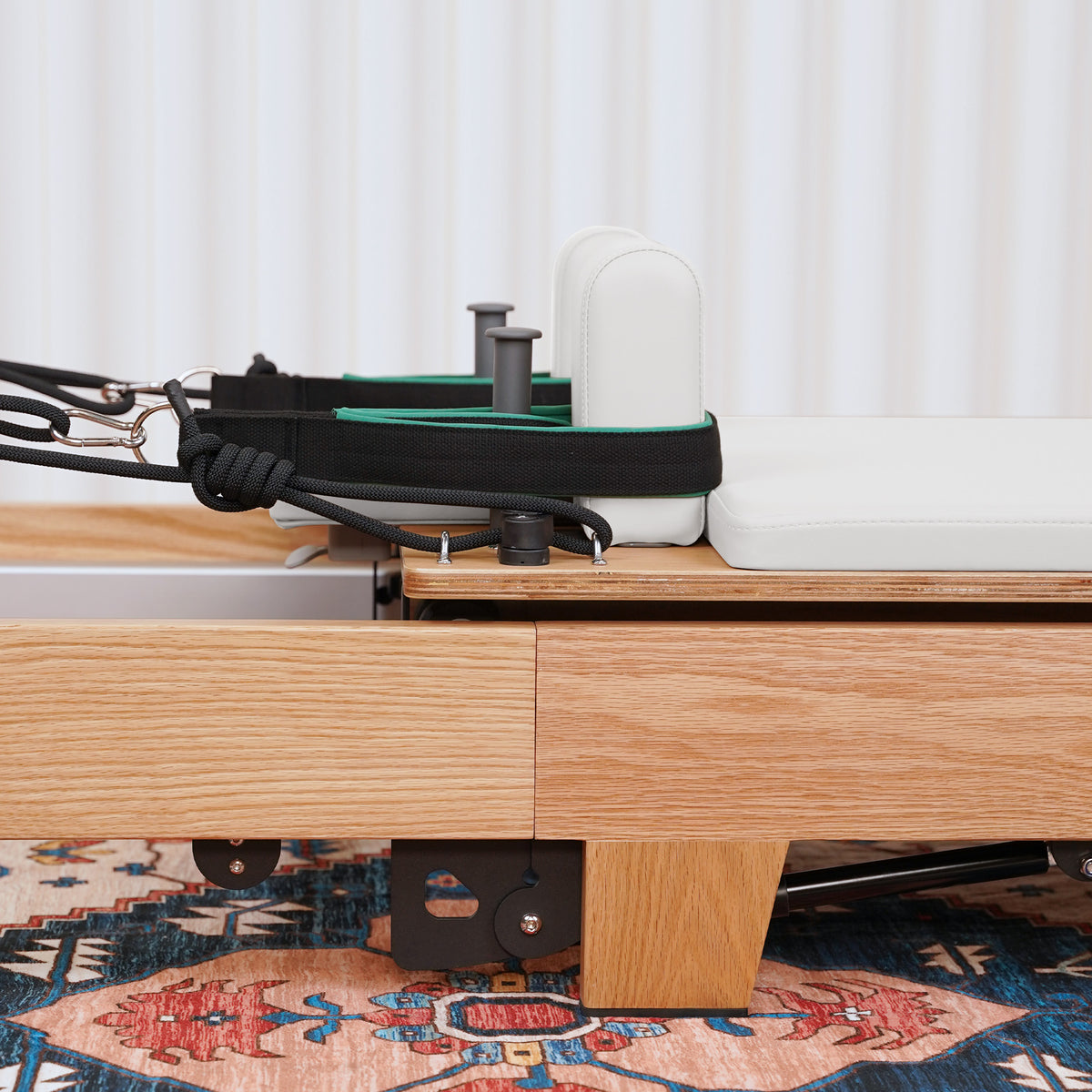 Gymfrog Premium Folding Wood Pilates Reformer Beige