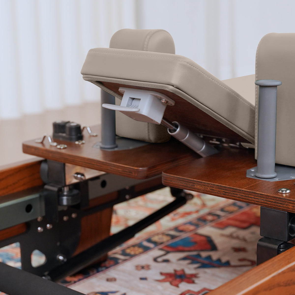 Gymfrog Premium Folding Walnut Pilates Reformer Latte