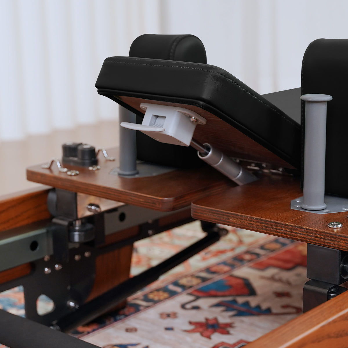 Gymfrog Premium Folding Walnut Pilates Reformer Black