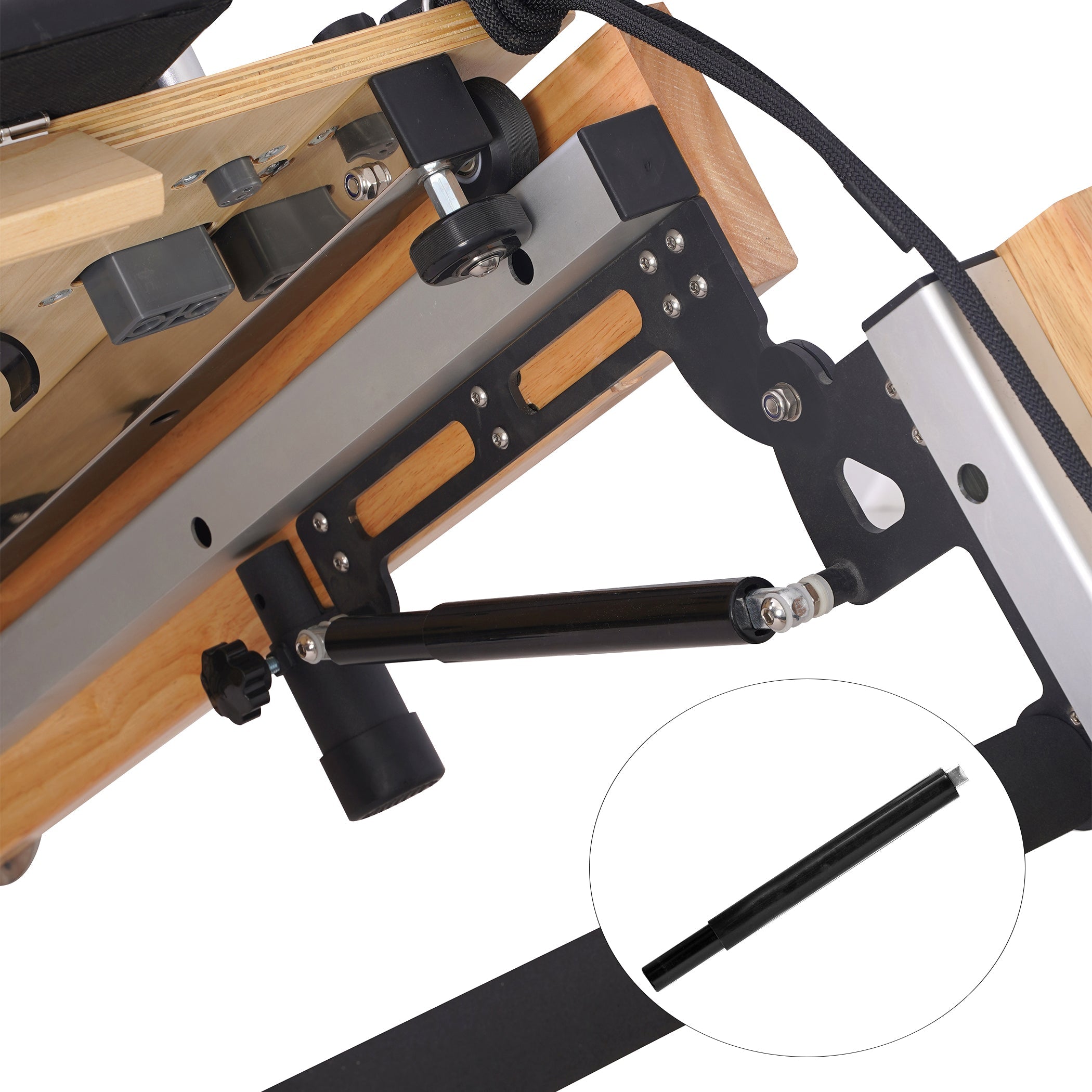 Oak Adjustable-Leg Foldable Pilates Reformer Black