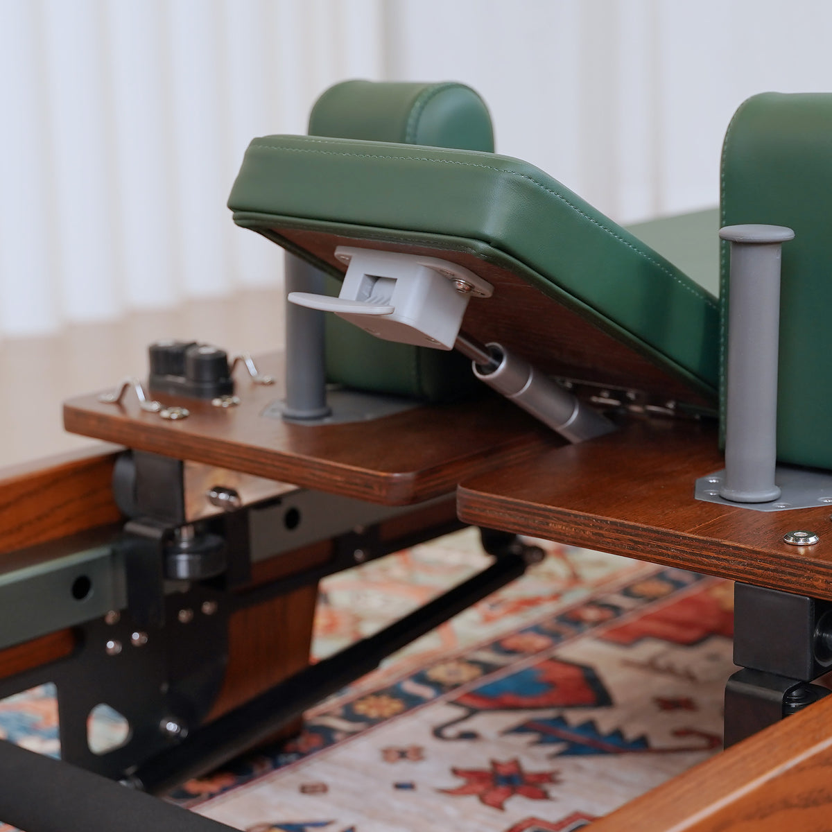 Gymfrog Premium Folding Walnut Pilates Reformer Green