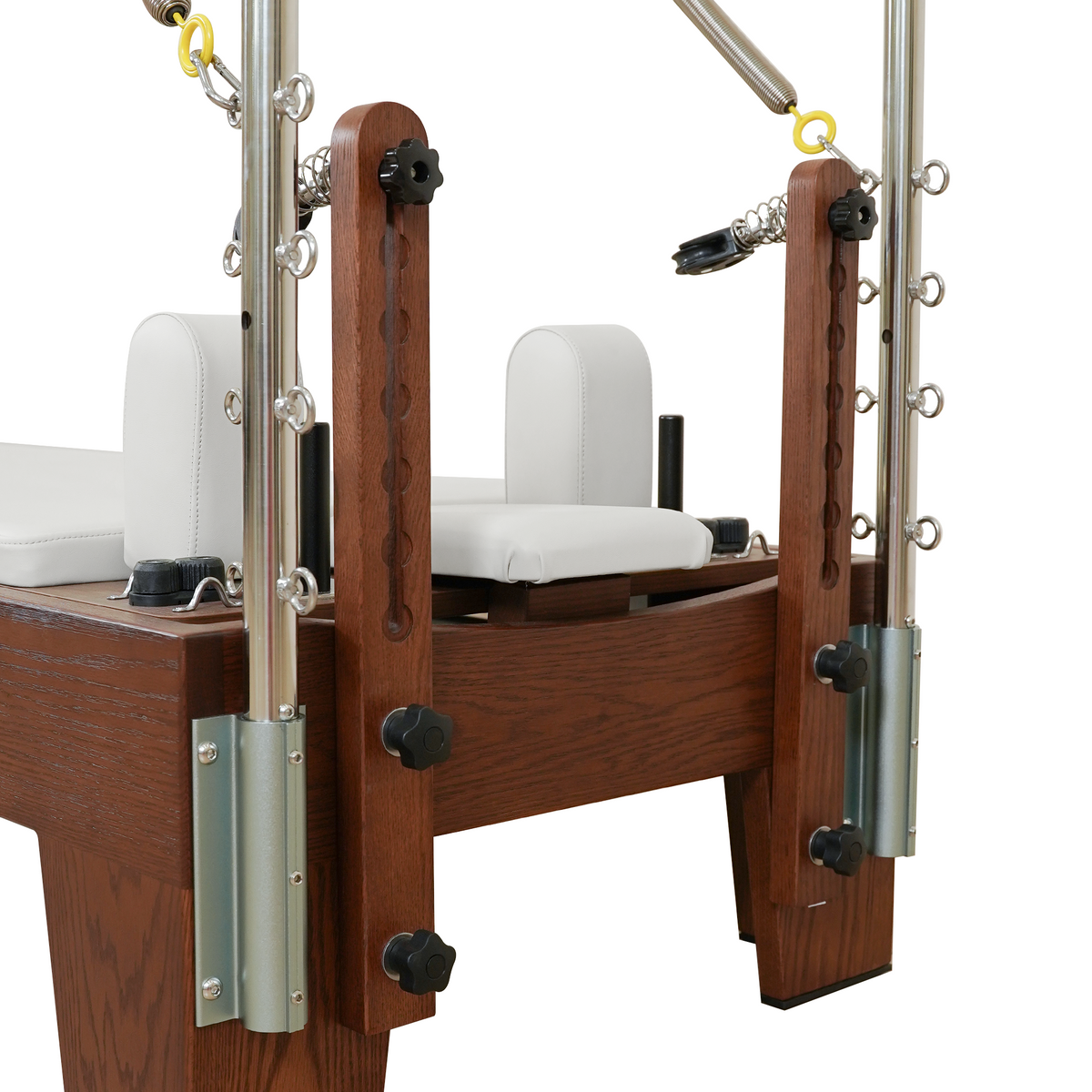 Gymfrog Classic Walnut Pilates Reformer with Tower Beige