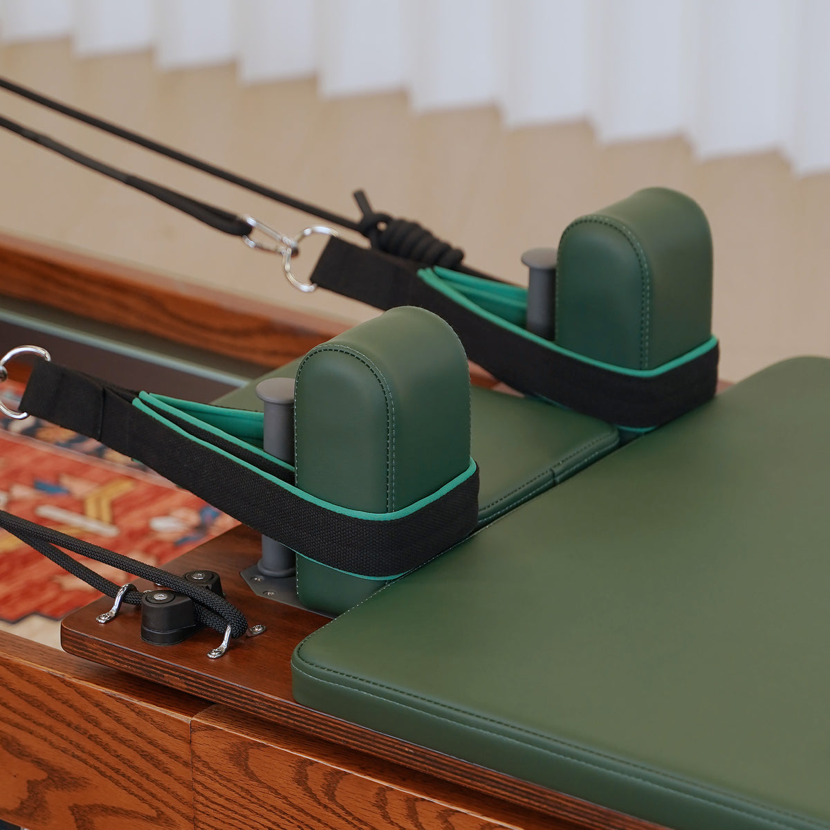 Gymfrog Premium Folding Walnut Pilates Reformer Green