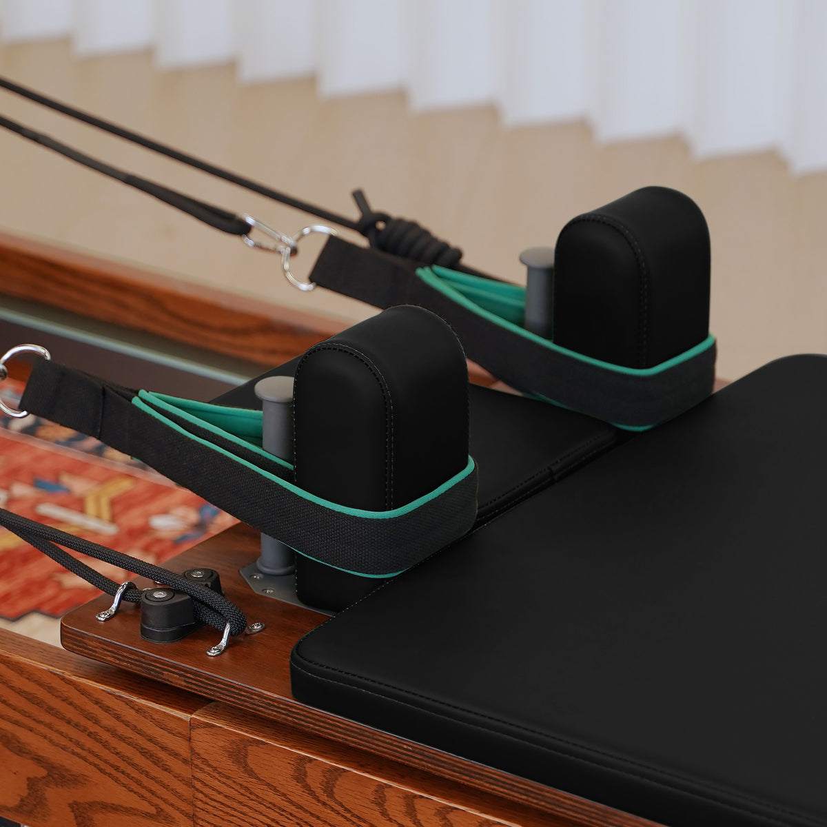 Gymfrog Premium Folding Walnut Pilates Reformer Black