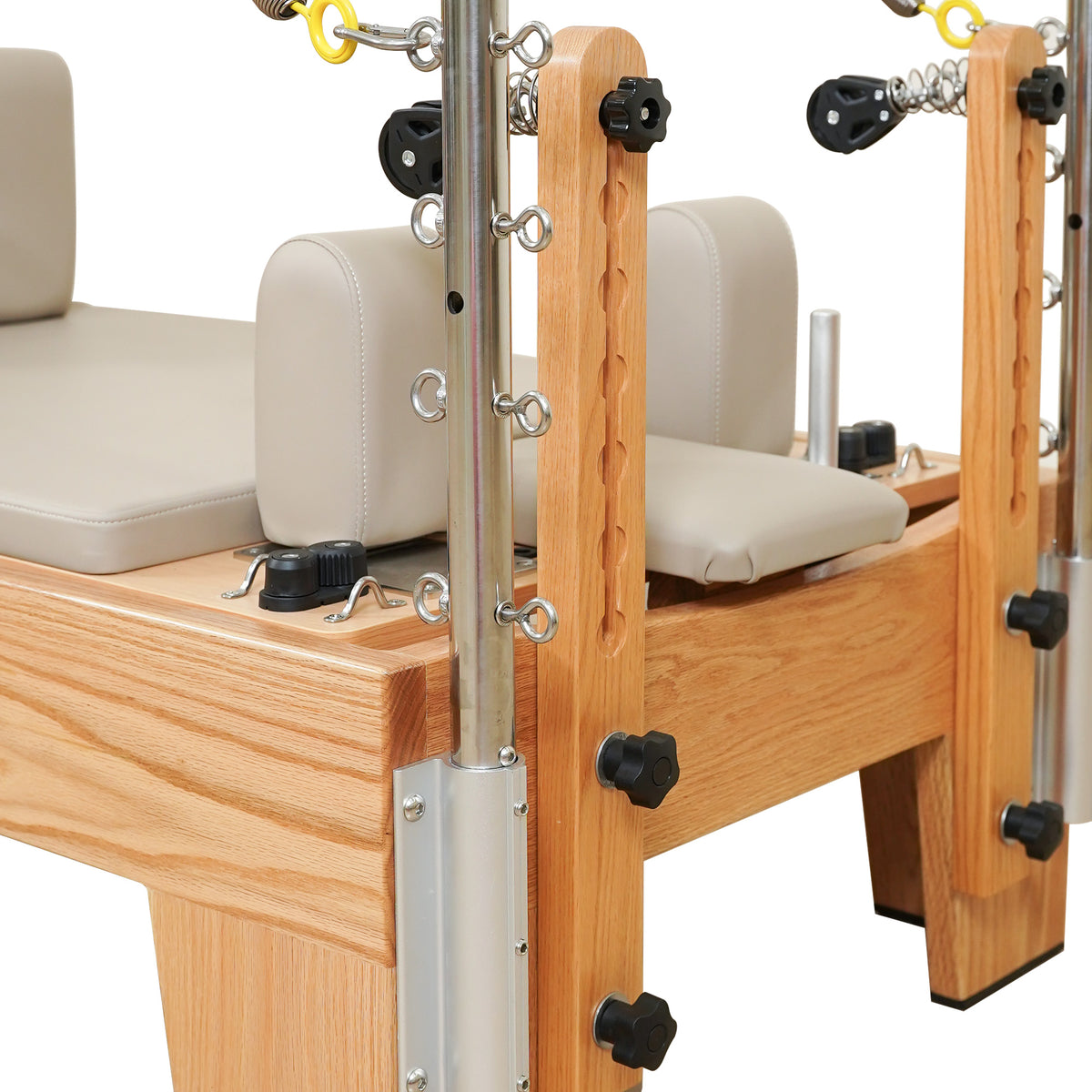 Gymfrog Premium Red Oak Pilates Reformer with Tower Latte