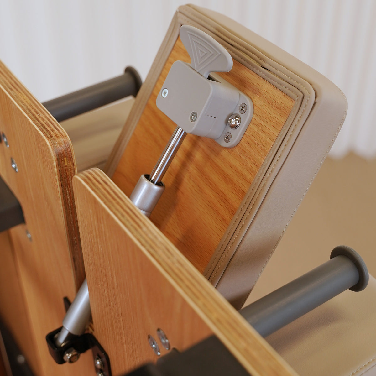 Gymfrog Premium Folding Wood Pilates Reformer Latte