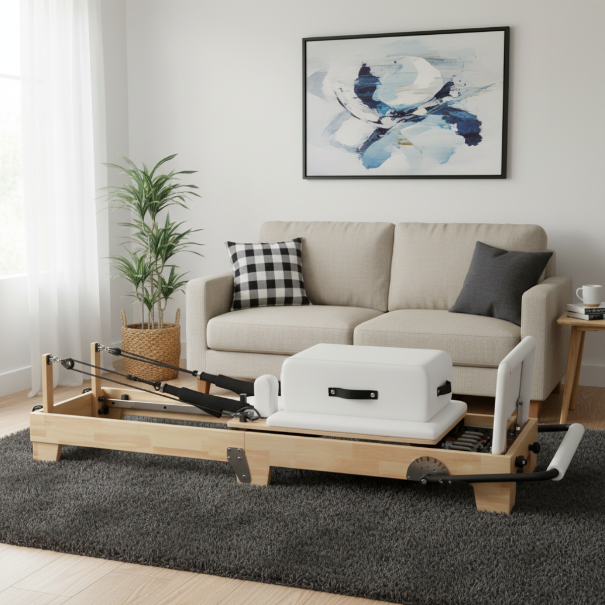 Oak Folding Classic Pilates Reformer White