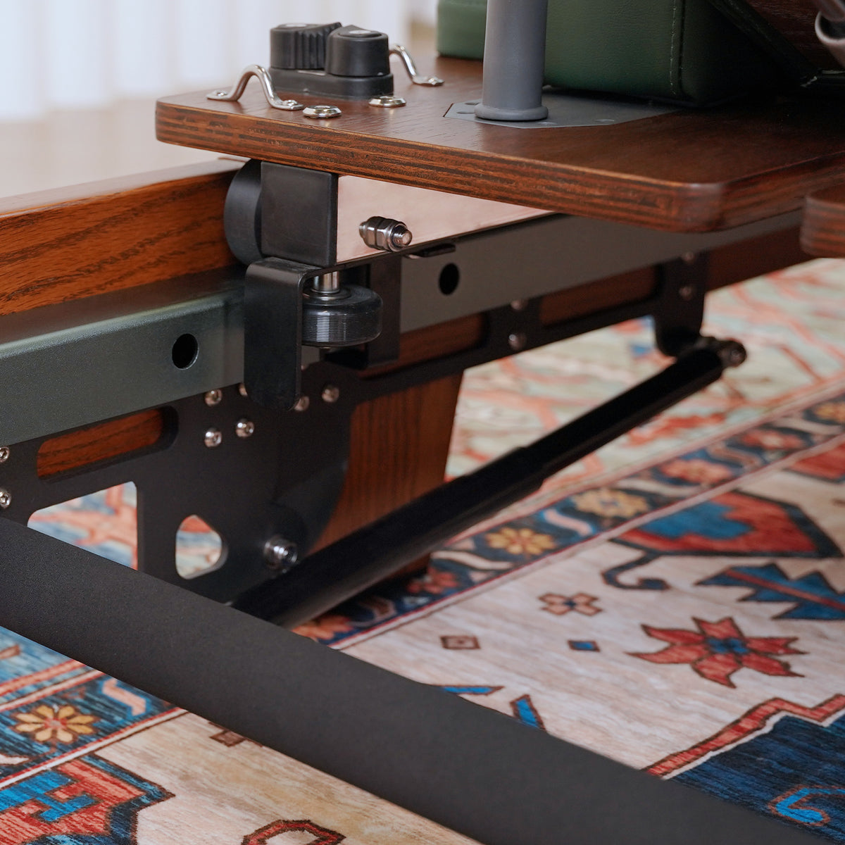 Gymfrog Premium Folding Walnut Pilates Reformer Green