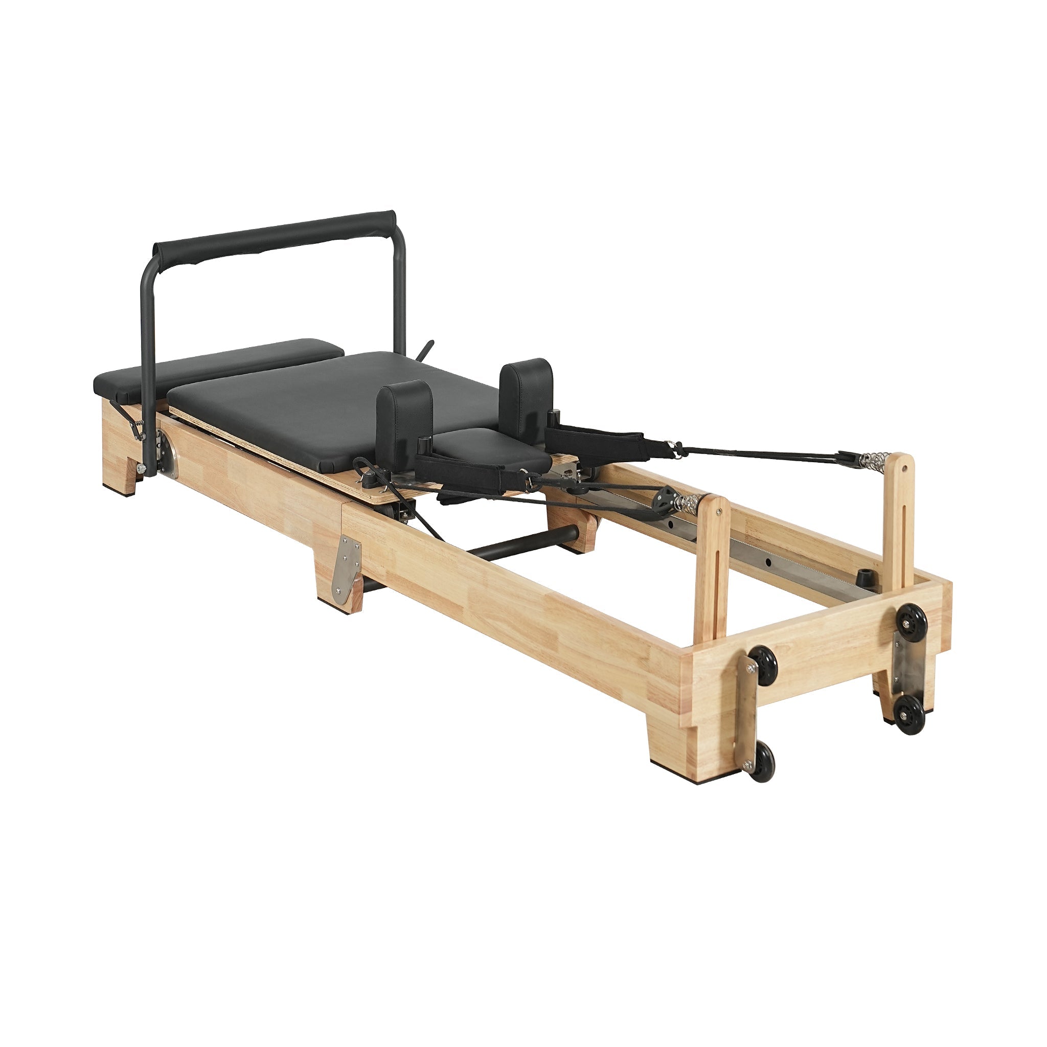 Collapsible Classic Pilates Reformer wooden legs Black