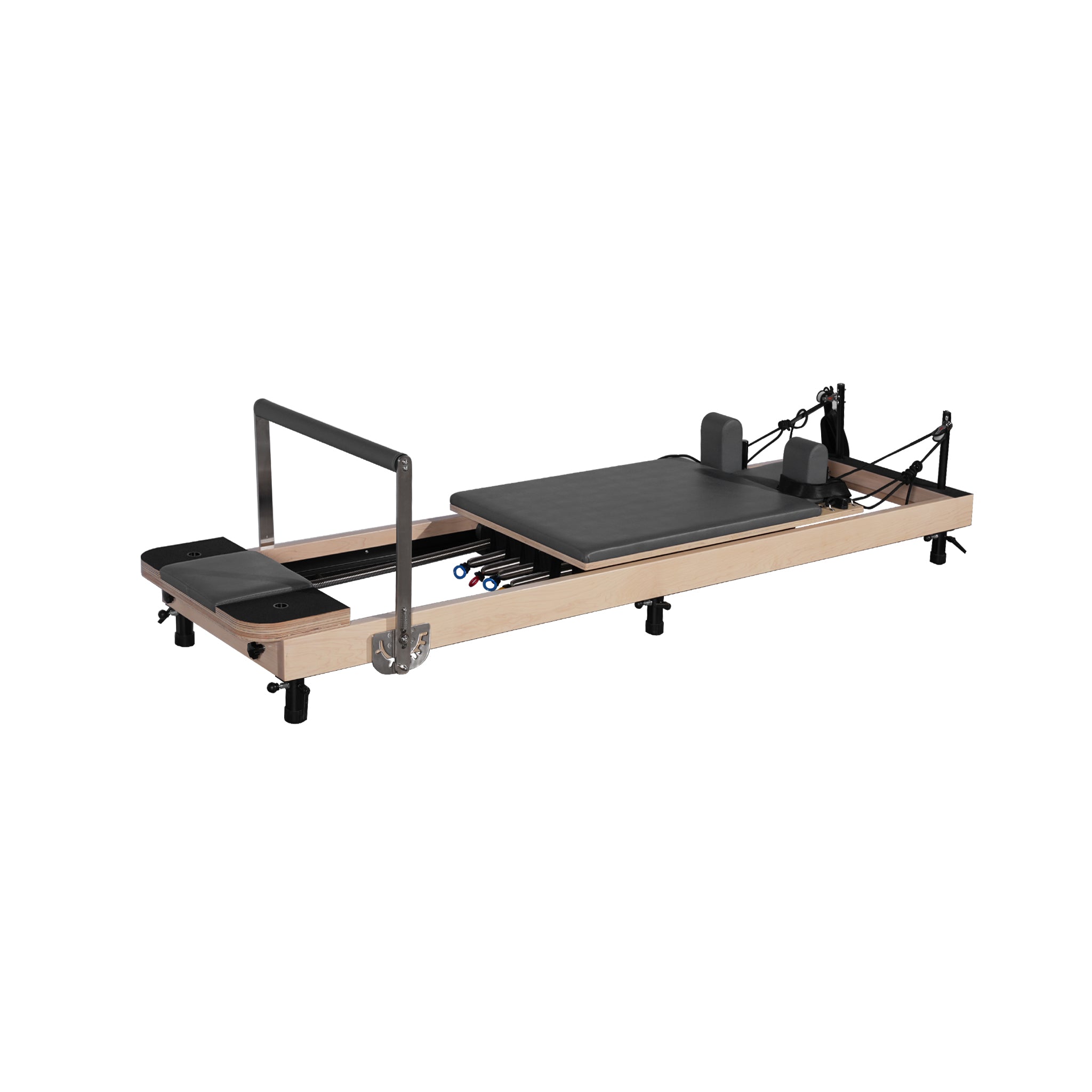 Premium Maple Pilates Reformer — Adjustable Leg Elevation Design